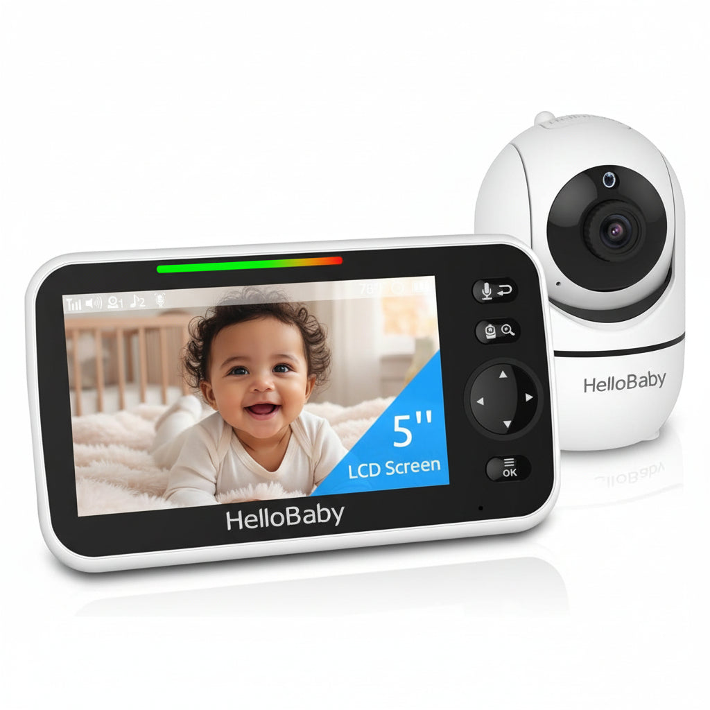 HelloBaby HB6550 one-camera package with one parent display and one camera in an official manufacturer rendering.