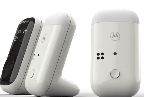 Motorola illustrazione della guida della famiglia PIP15 che mostra un ricevitore audio per i genitori e un'unità bambino; non raffigura il contenuto della confezione PIP15-3/PIP15-4.