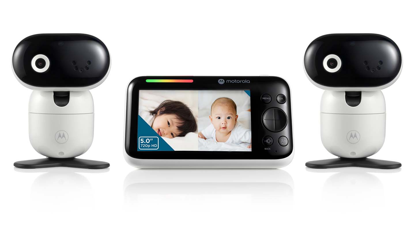 Motorola PIP1610-2 HD manufacturer composite showing two camera units and one parent display.