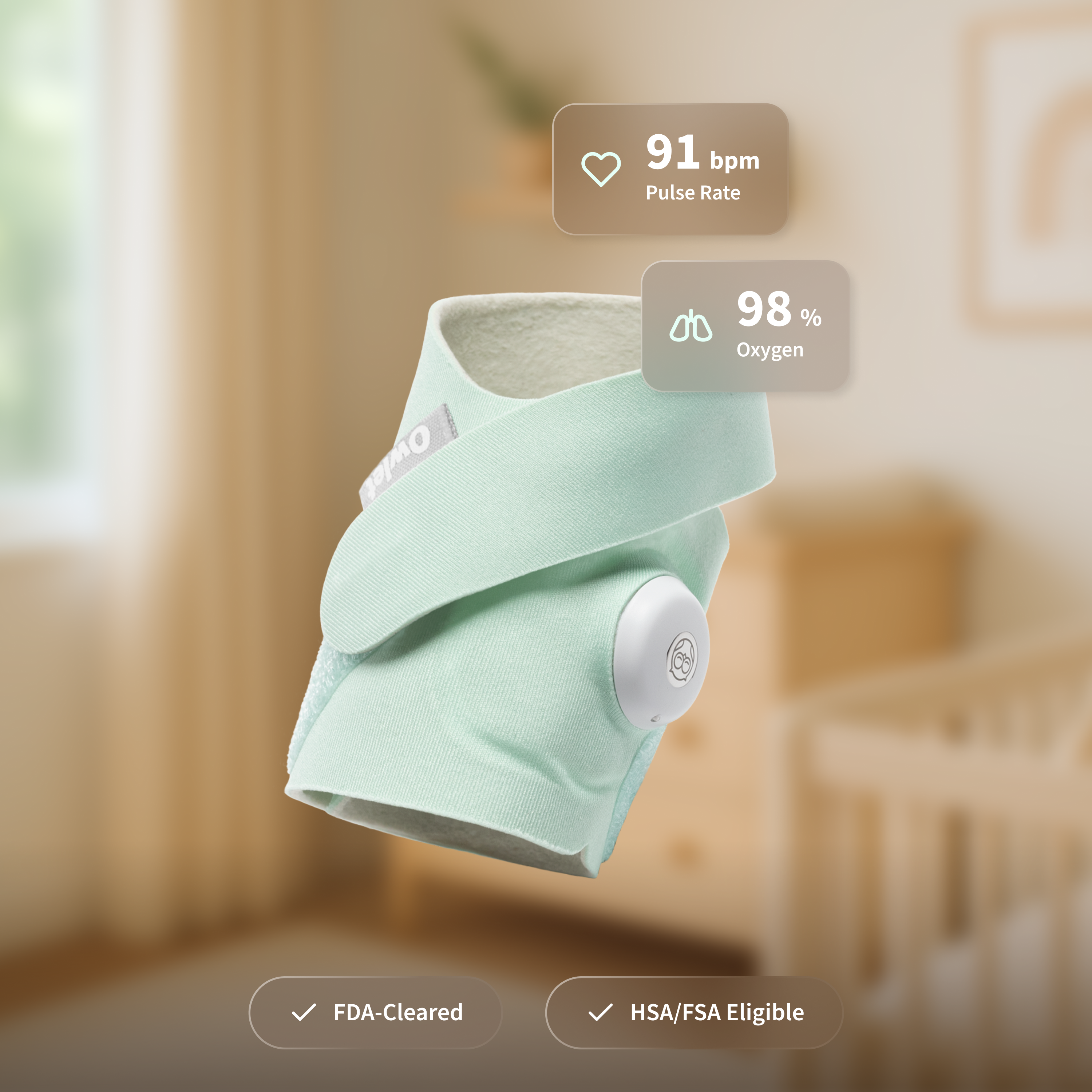 Owlet Dream Sock official U.S. product composite rendering.