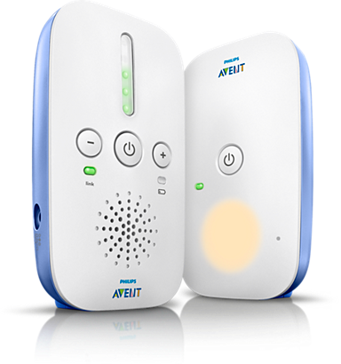 Philips Avent SCD501/10 DECT audio Parent Unit and matching Baby Unit in a clean-background manufacturer rendering.