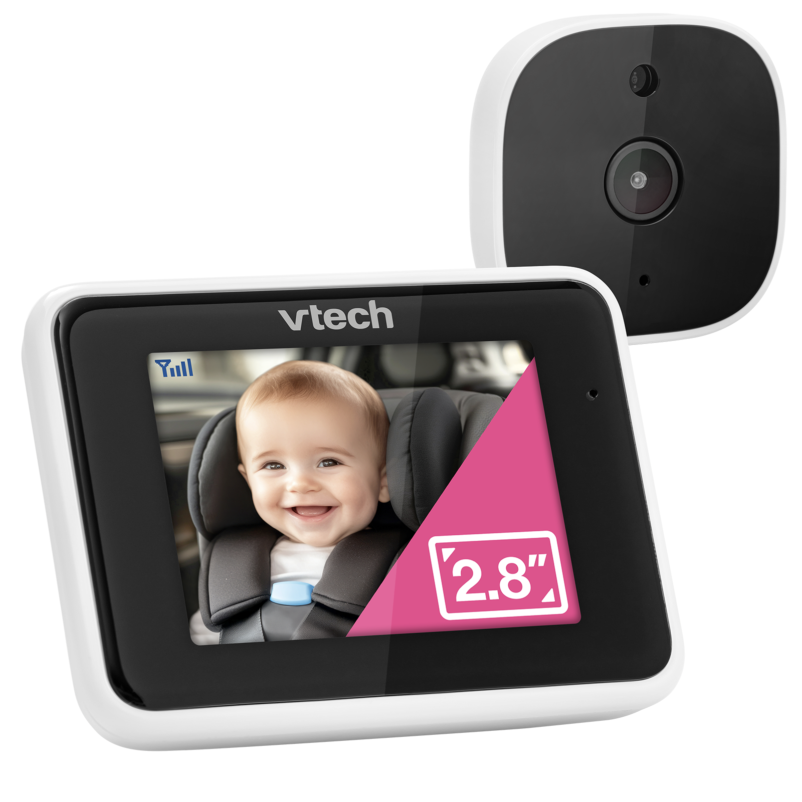VTech V-Go Kit 372901 in-car monitor: one 2.8-inch Parent Unit screen beside one camera.